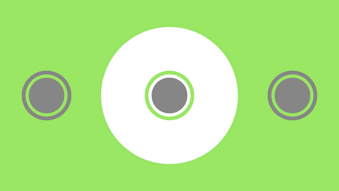 Minimalist abstract circles on green background