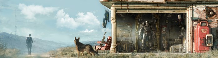 Fallout 4 Power Armor and Dog