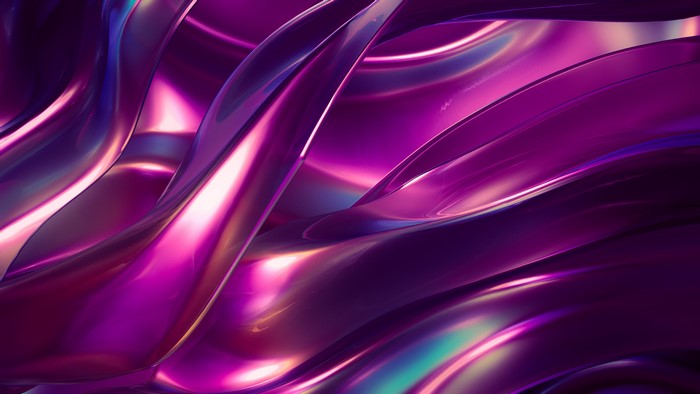 Abstract 3D render of flowing purple shapes