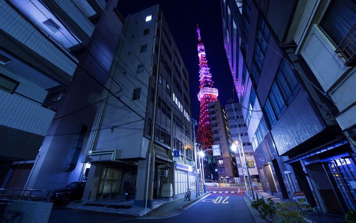 Tokyo Tower cityscape at night, Japan