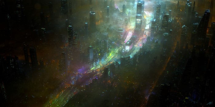 4K Cityscape Top View Digital Art