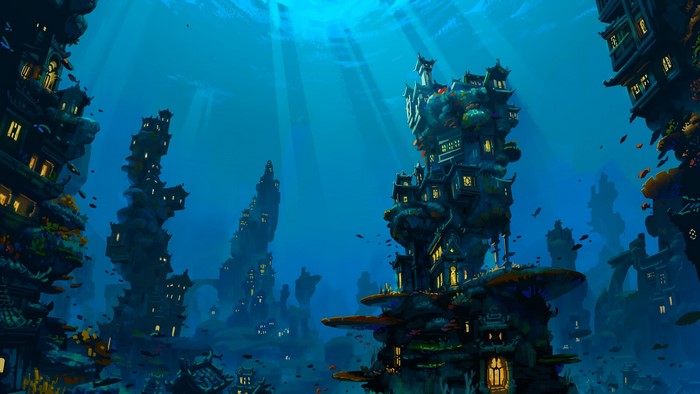 Underwater city illustration by Emmanuel Romano
