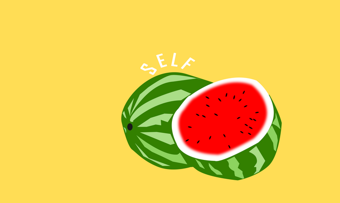 Watermelons with the word SELF