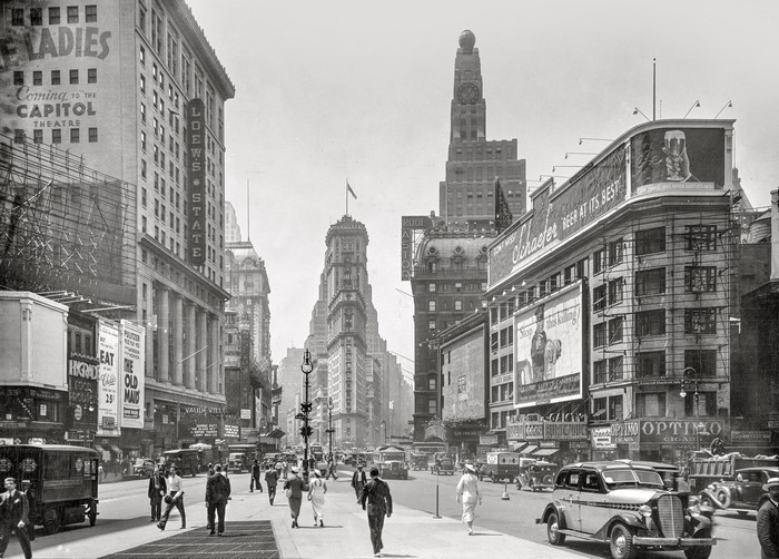 car, Flatiron Building, old car, 1930s, photography, classic car, New ...