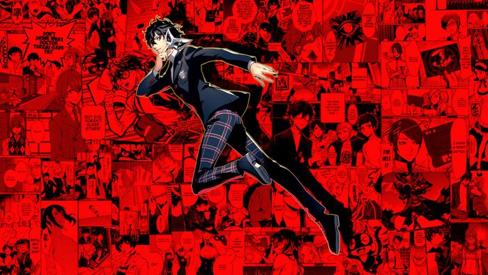 Akira Kurusu from Persona 5 collage