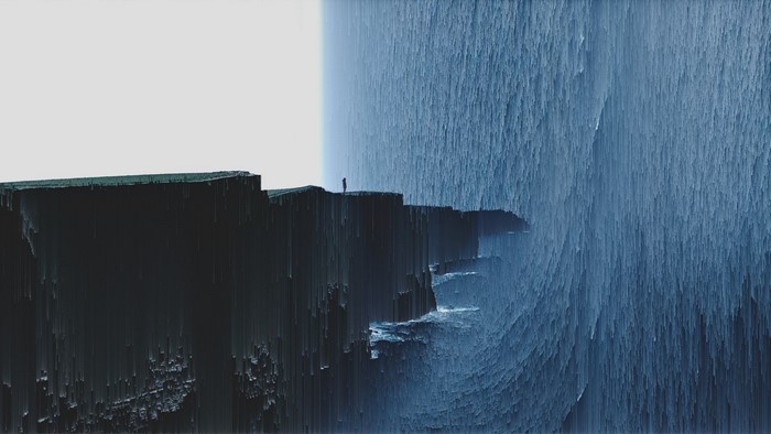 Northlane music video glitch art waterfall