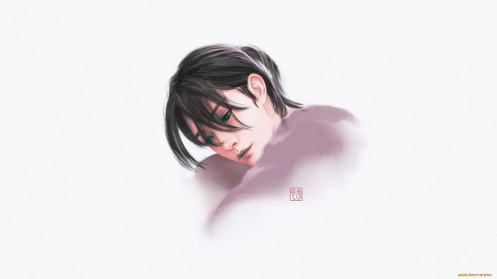 Artwork of an Asian woman with dark hair