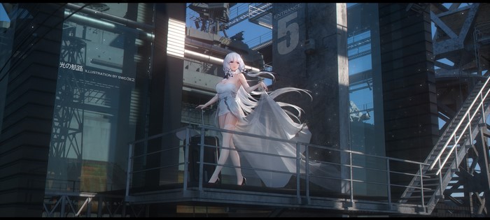 Illustrious from Azur Lane in a white dress