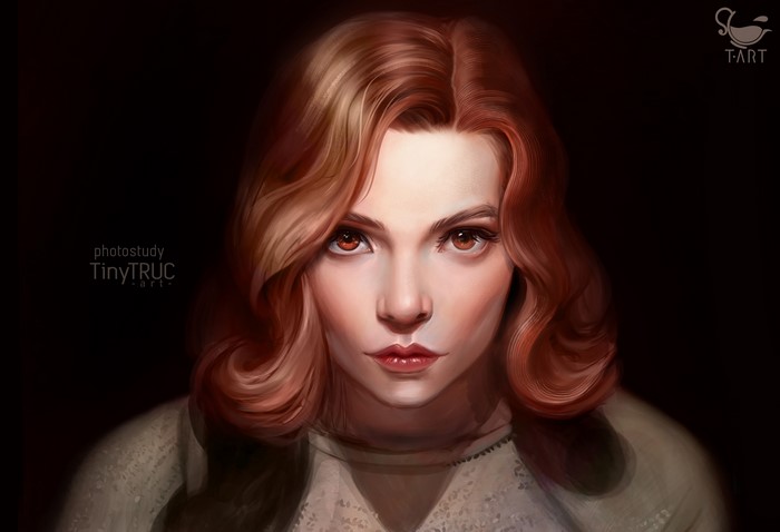 Beth Harmon from The Queen's Gambit, digital art