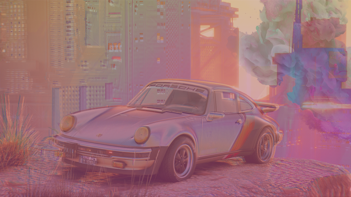 4K Porsche in a Cyberpunk City