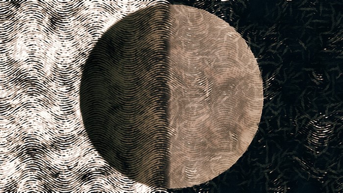 Abstract circular pattern with wavy textures