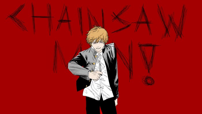 Chainsaw Man Anime Character with Red Background 4K