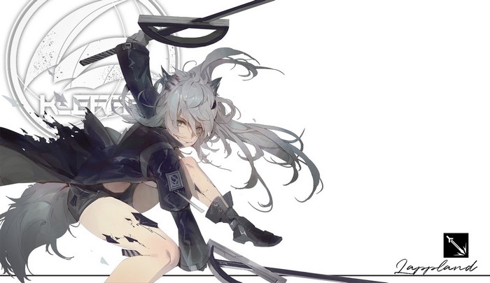 Lappland from Arknights holding a sword