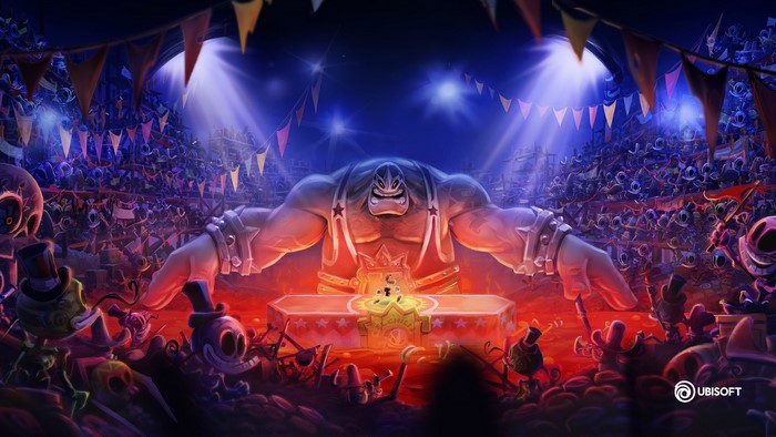 Rayman character in a circus arena