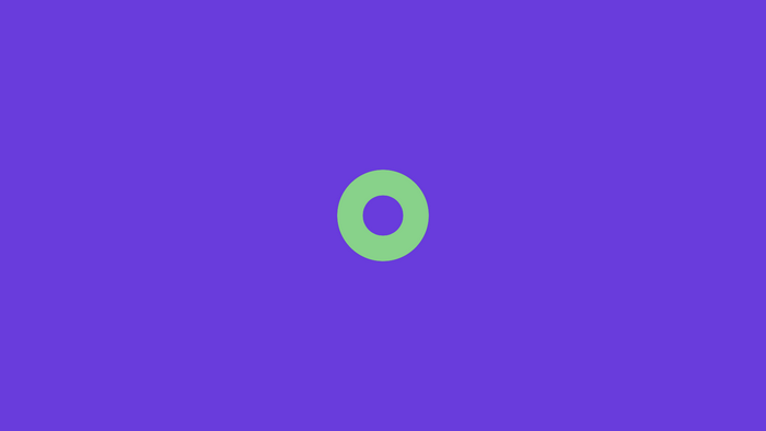 Green circle on a purple background