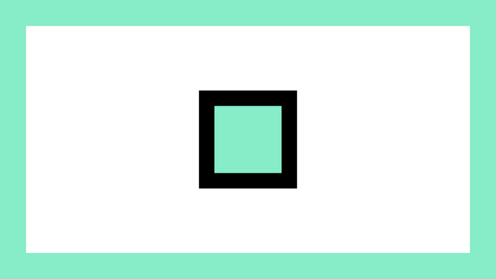 Simple square with mint green border