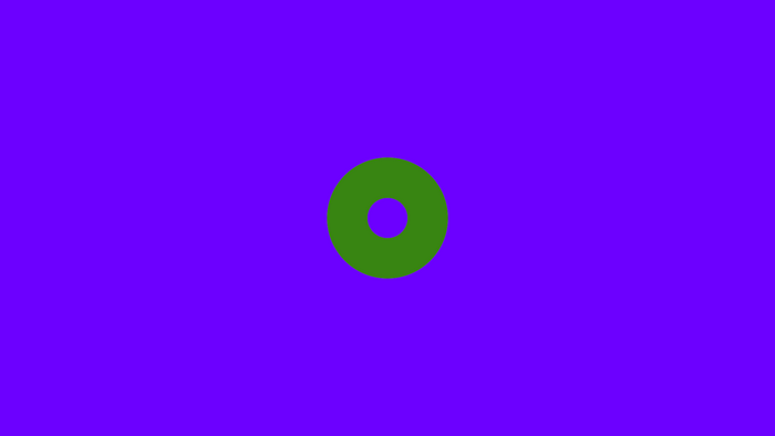 Green circle on a purple background