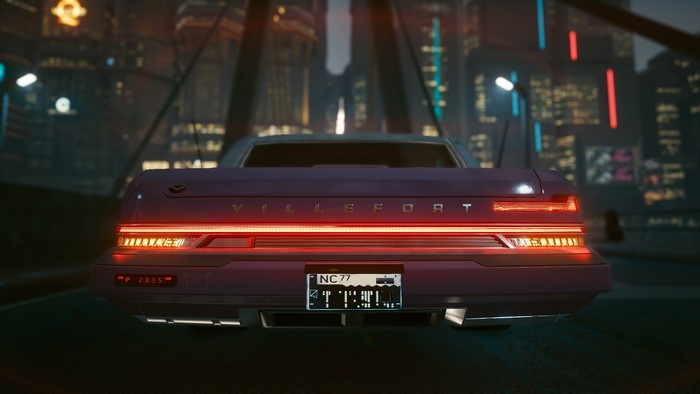 Cyberpunk 2077 Villefort car rear view