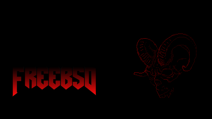 FreeBSD logo with a demon skull