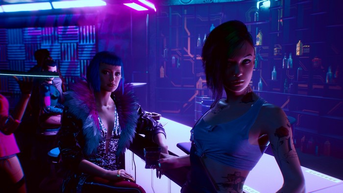 Judy Alvarez and Evelyn Parker in Cyberpunk 2077