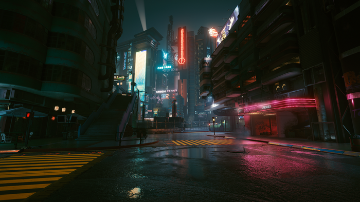 Cyberpunk 2077 cityscape at night