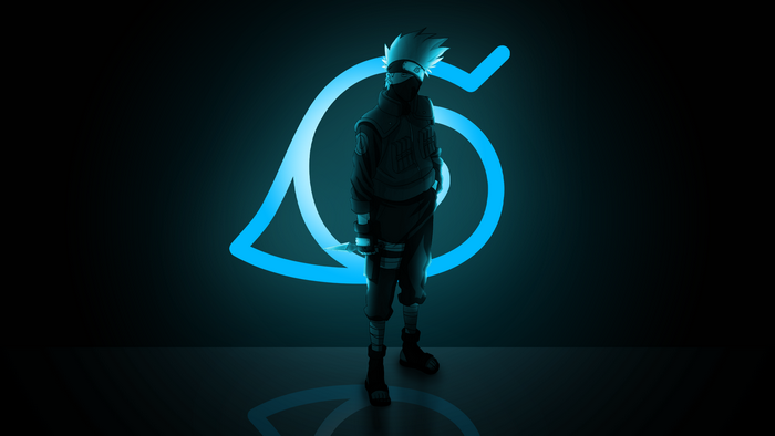 Kakashi Hatake from Naruto Shippuden with Konoha symbol