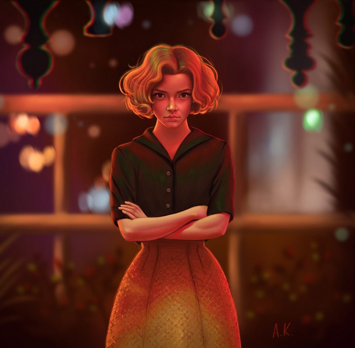 Beth Harmon from The Queen's Gambit fan art