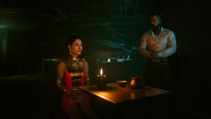 Hanako Arasaka and Goro Takemura from Cyberpunk 2077