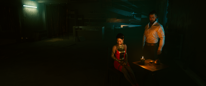 Woman and man in Cyberpunk 2077