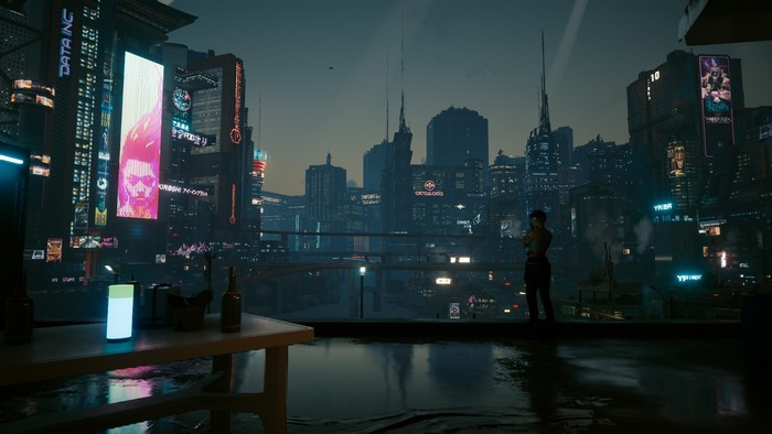 Cyberpunk 2077 cityscape at night