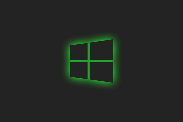 Windows 10 logo with green glow