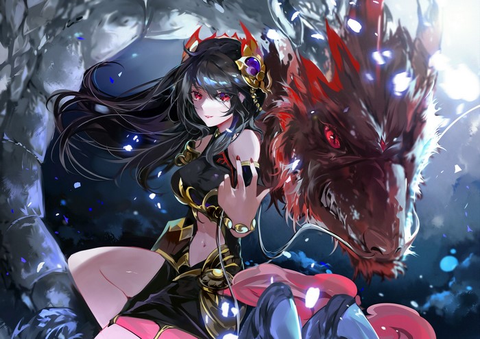 Vardan Anime Girl with Red-Eyed Dragon
