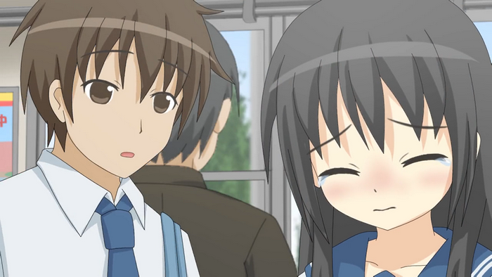 Anime Boy Consoles Crying Anime Girl