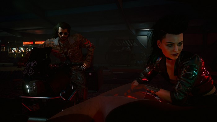 Rogue Amendiares and man from Cyberpunk 2077