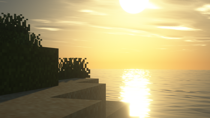 Minecraft Shaders Screen Shot Video Games Sunrise Landscape Sunset Hd Wallpaper Rare 3434