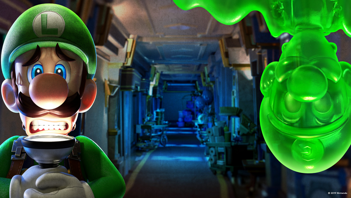 Luigi from Luigi's Mansion 3 with a ghost