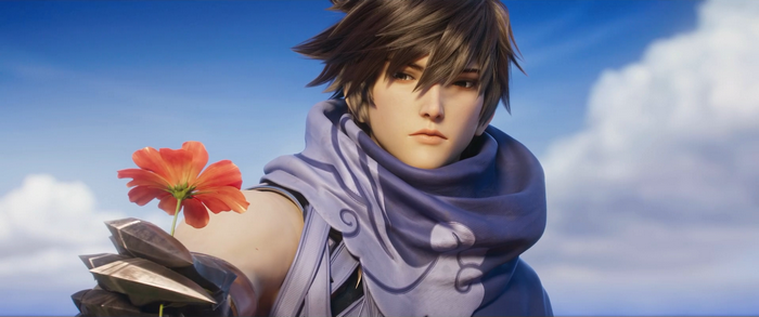 Character from Arena of Valor holding a red flower