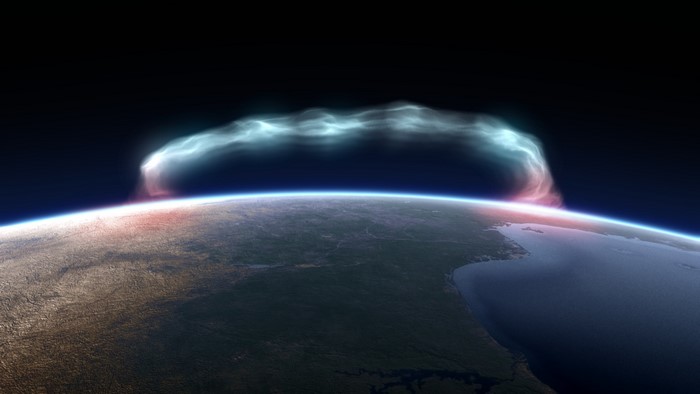 Aurora Borealis over Earth from space