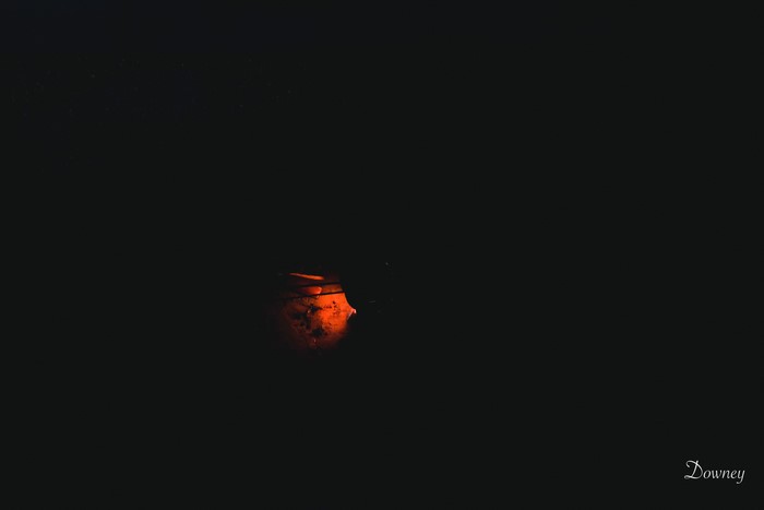 Darkness with orange glow