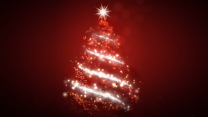 Abstract Christmas Tree with Sparkles