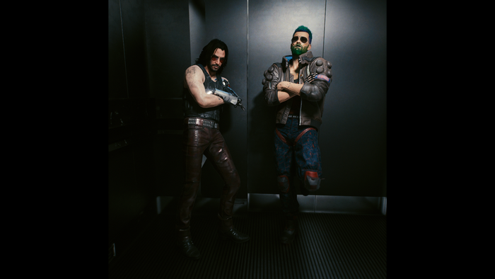 Johnny Silverhand and another man in Cyberpunk 2077