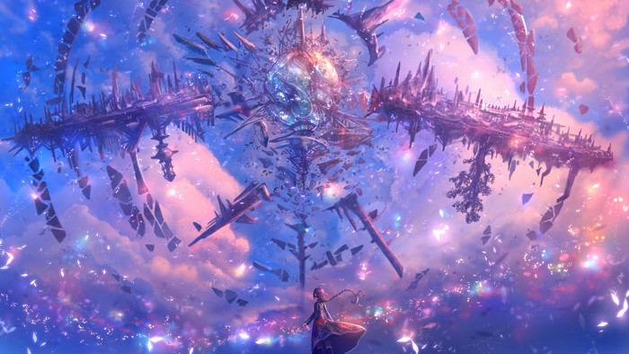 Sakimori Fantasy Floating Castle with Clouds