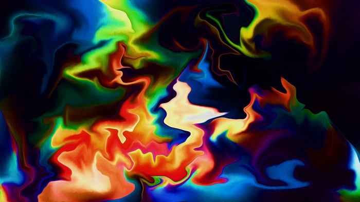 4K colorful abstract liquid fluid art