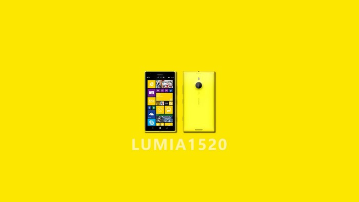 Nokia Lumia 1520 smartphone on yellow background