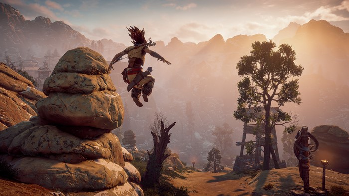 4K Aloy from Horizon Zero Dawn jumping