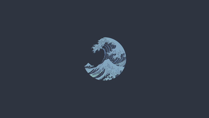 Minimalist Great Wave off Kanagawa artwork