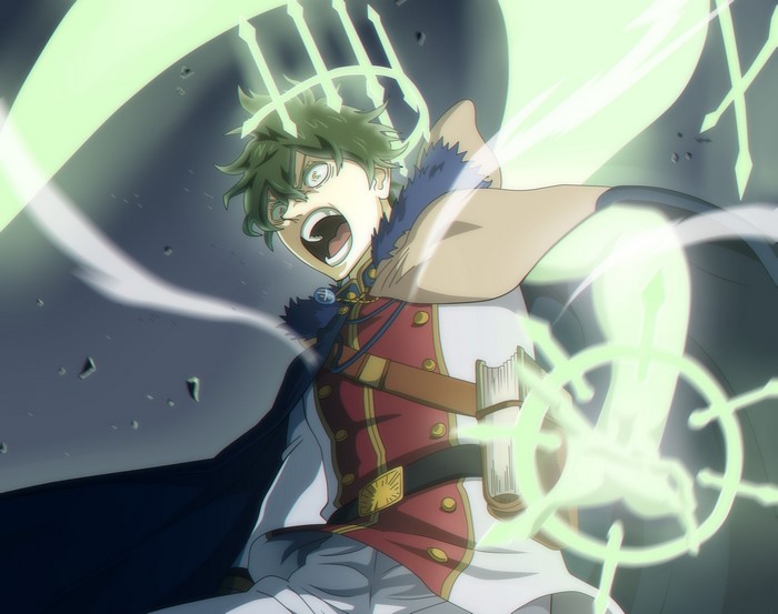 Yuno from Black Clover casting magic