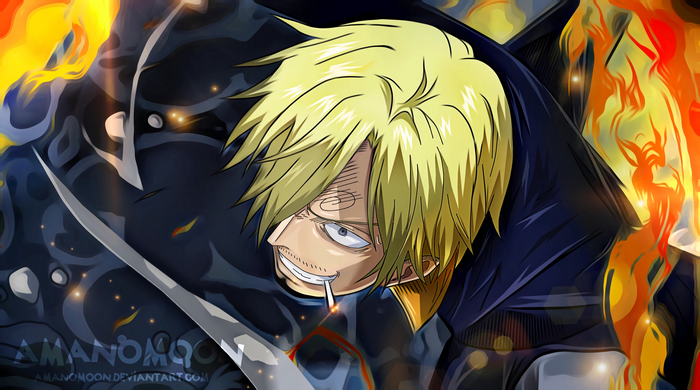 Sanji from One Piece with fire