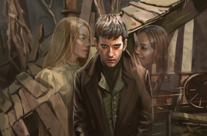 Aylar Ghasemi with ghosts, digital painting