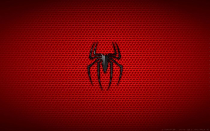 Spider-Man Logo on Red Textured Background